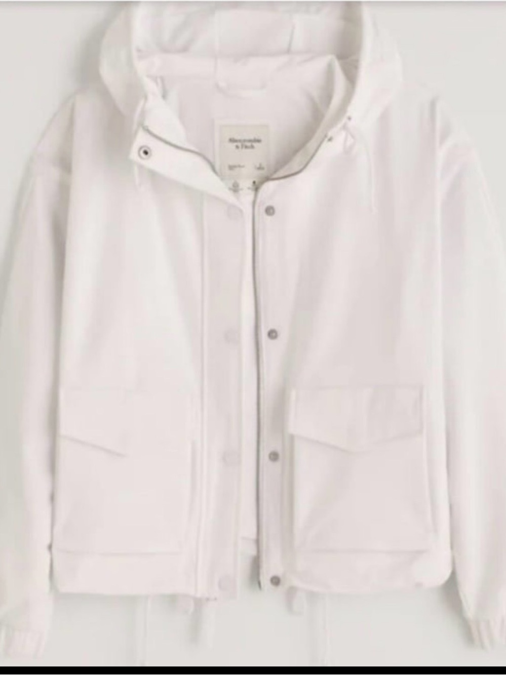 Abercrombie & Fitch White Hooded Utility / Traveler Jacket